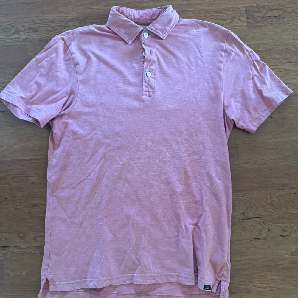 Faherty Sun Washed T Shirt Polo Faded Flag Mens Medium
